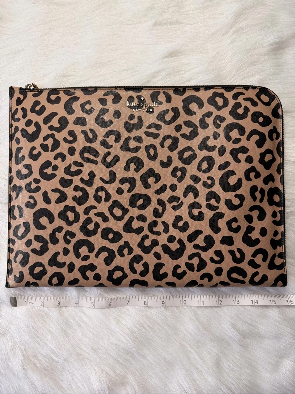 kate spade Leopard Zip Laptop Case- Brown/Black